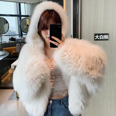 Autumn and Winter New Hooded Imitation Fox Fur Coat Women's Loose and Thin Long Fur Coat Fashion