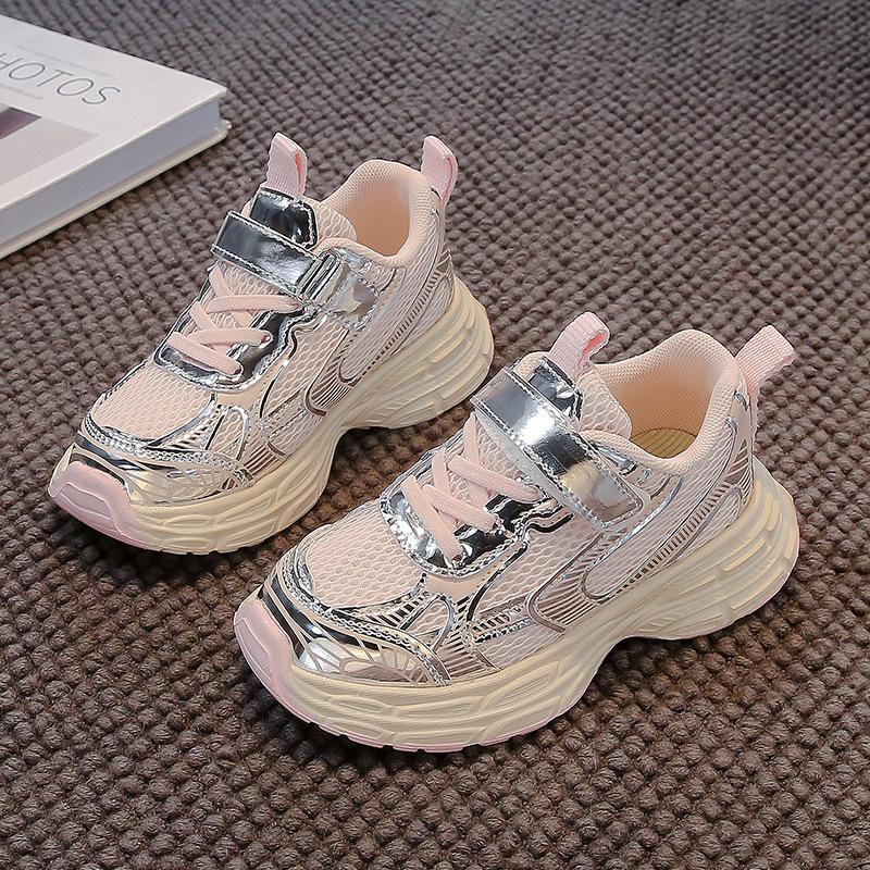 

Children s sports shoes mesh spring and autumn new breathable boys dad shoes Velcro girls casual shoes versatile 26