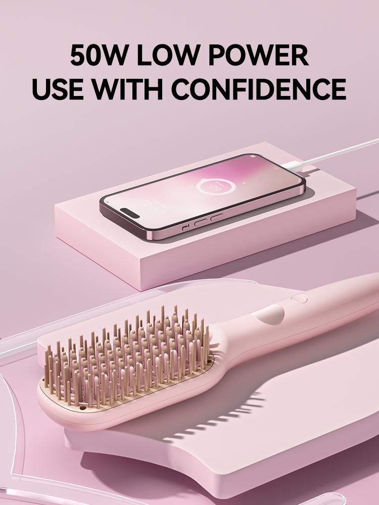Electric Hot Comb Multifunctional Straight Hair Straightener Comb Negative Ion Anti-Scalding Styling Tool Straightening Brush