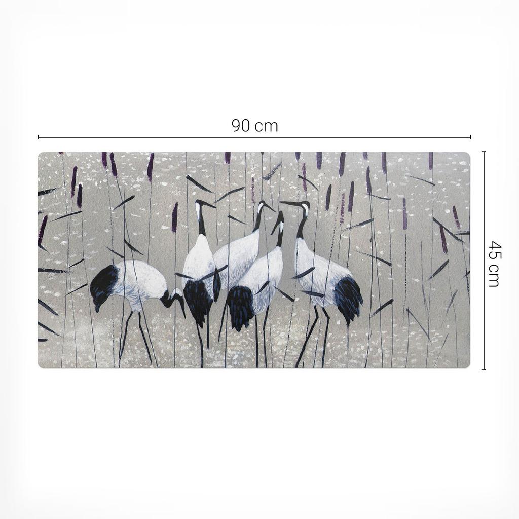 Gaming Mouse and Keyboard Pad Cranes in Reeds 90x45 cm