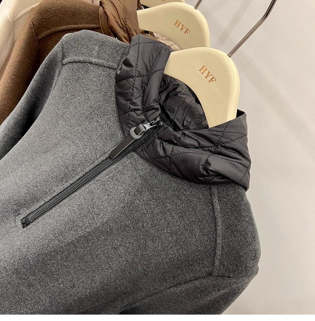 Women's Winter 2025 Half-Zip Brushed Corduroy Long-Sleeve Hoodie Top