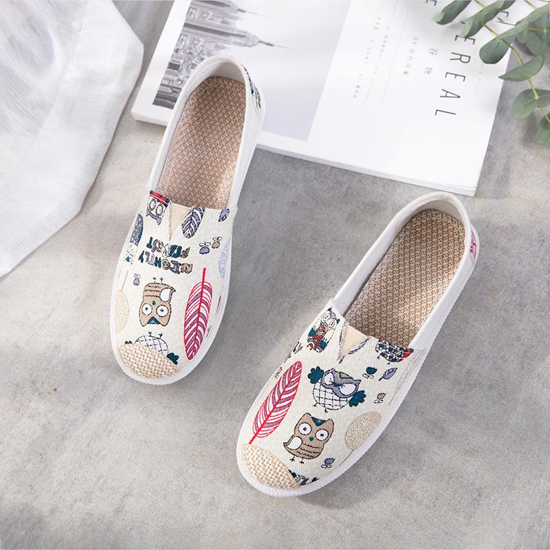 Summer Women's Korean Style Flat Heel Espadrilles - Cotton Linen Slip-on Canvas Casual Shoes
