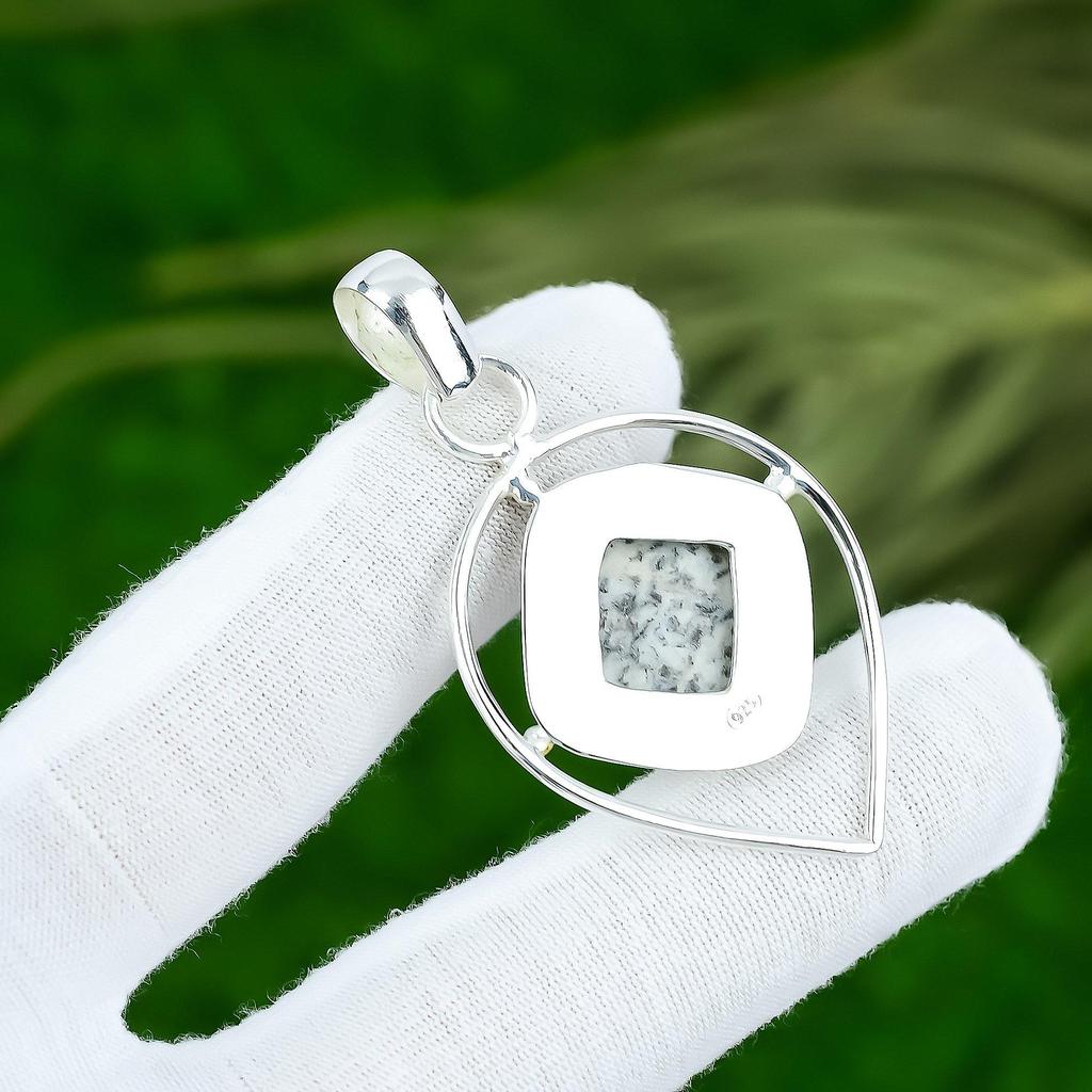 Natural K2 Jasper Gemstone Indian Jewelry 925 Sterling Silver Pendant For Girls