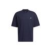 M City Loose T Solid Color Logo Round Neck Short Sleeve Navy Blue Men's HC9973
