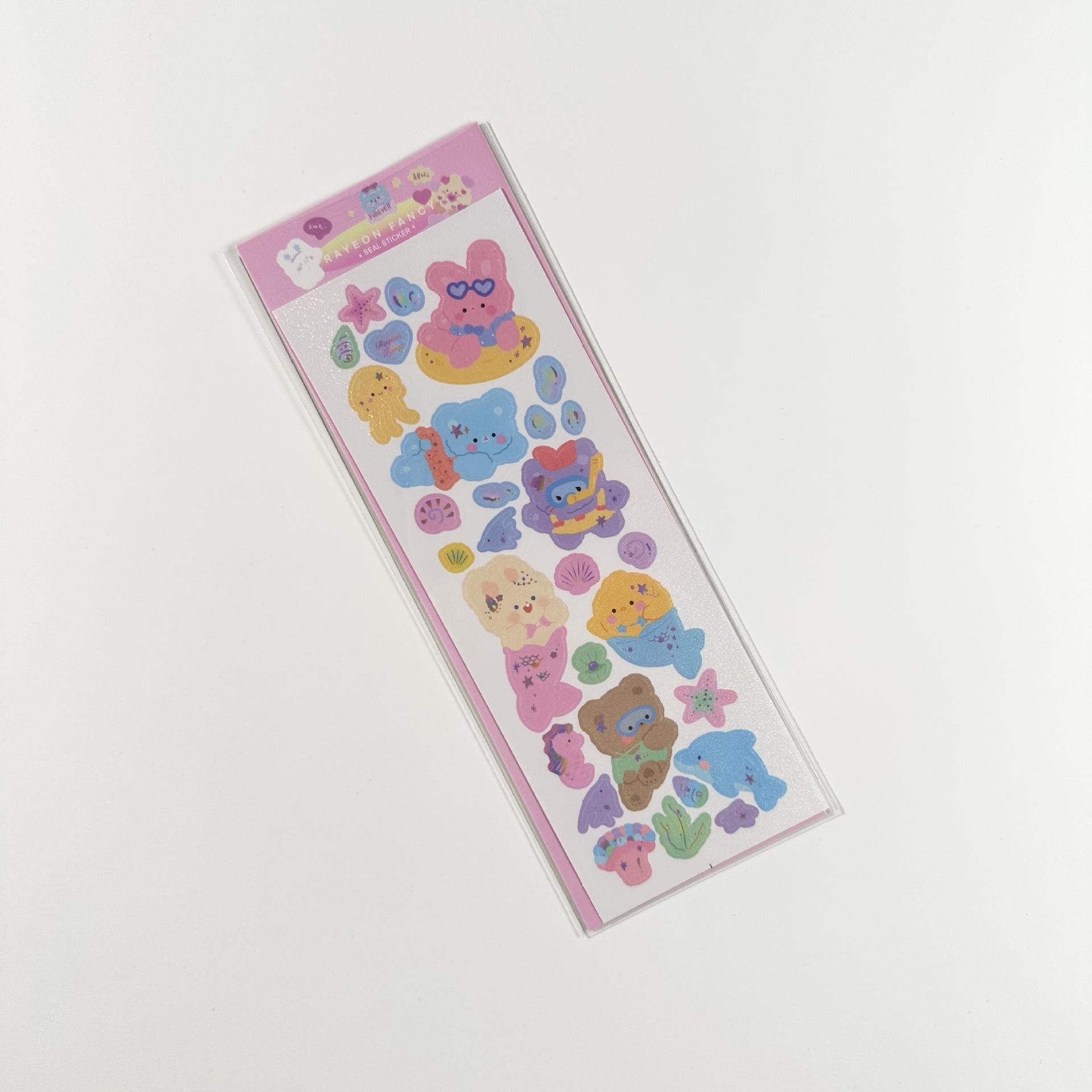 Милый кролик Guca наклейки в корейских популярных моделях лазерные наклейки мультфильмы — фото 5