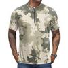 Men's Short Sleeve Cycling Jersey Breathable Quick Dry Half Zip Round Neck Printed Sports Shirt Lightweight Performance Top for Biking
