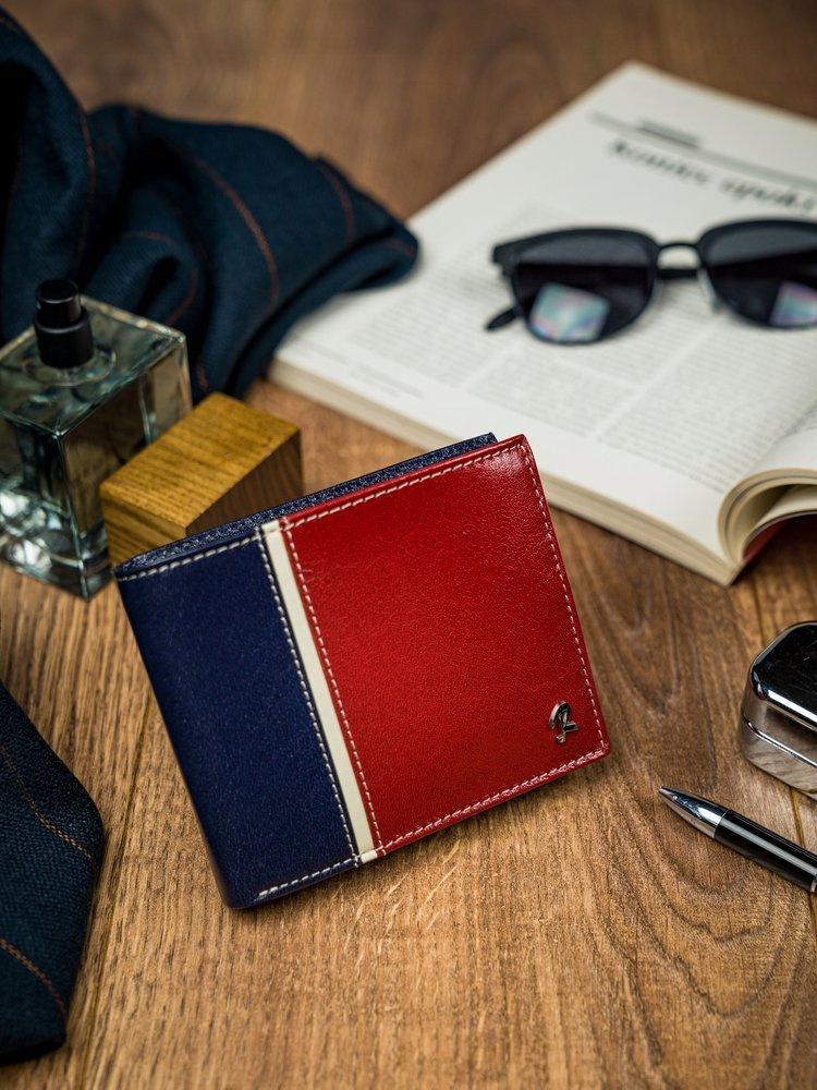 Horizontal two-tone men's wallet made of genuine leather HQ - Rovicky