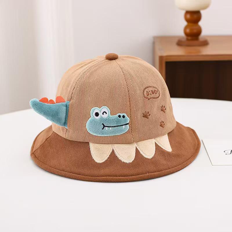 Autumn Embroidered Baby Fisherman Hat - Versatile Sun Protection & Warmth