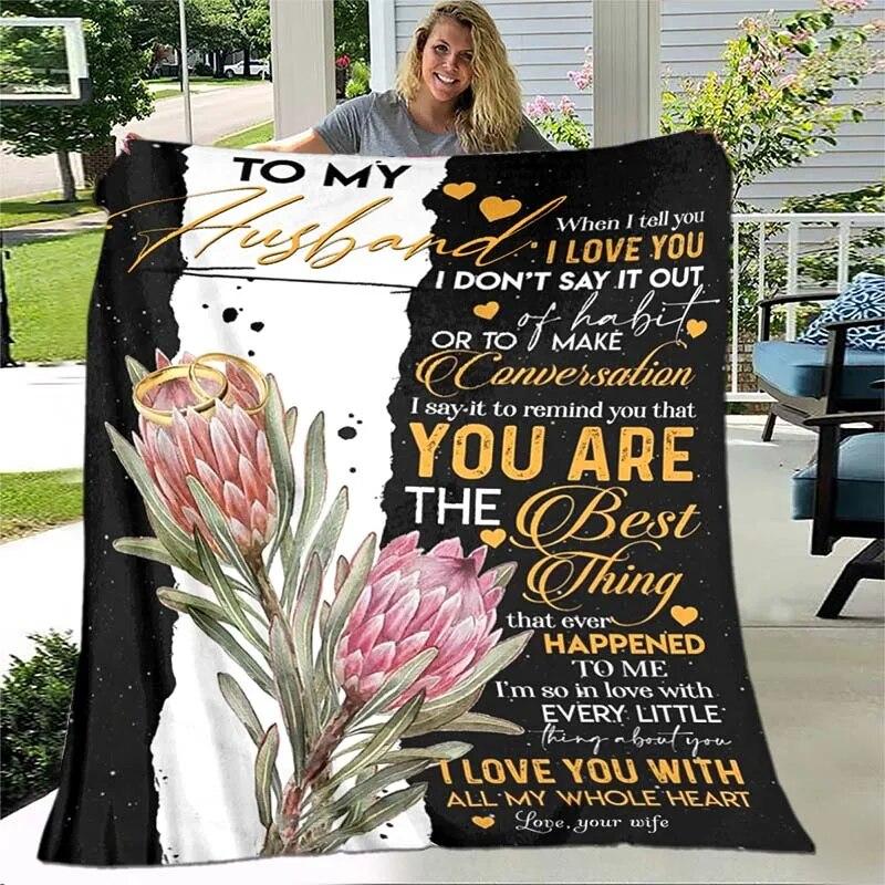 To My Wife/husband/Daughter/Son/Mom/Sister Blanket Custom Blanket Gift Air Mail Letter Blanket Family Gift Best Wish for Her/him