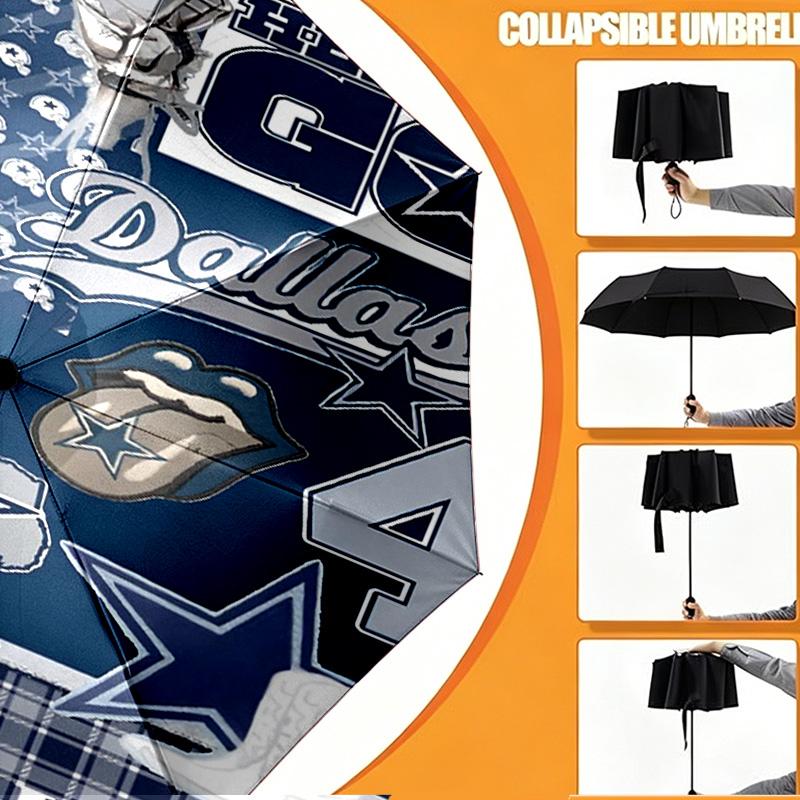 Dallas Cowboys Print Umbrella Automatic Opening/ Closing - Portable Foldable Design - Daily use for Travel/Outdoor - Gift for Birthday