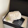 Stylish Jacquard Plush Cosmetic Storage Bag - Cute, Portable & Perfect for Toiletries
