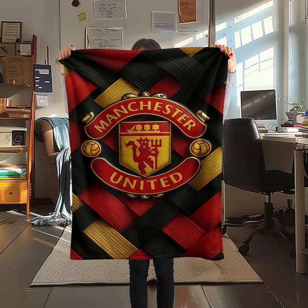 Elite MUFC Kaderdecke, Hohe Qualität, Bequem für alle Jahreszeiten, Heimdekoration, Wärme und Komfort