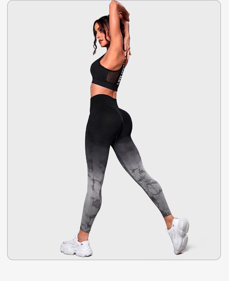 Gradient High Waist Yoga Leggings: Fat Burning, Hip Lifting, Tummy Control Fitness Pants