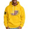 Felpa con cappuccio stampata con bandiera larga da uomo Felpa sportiva casual da uomo