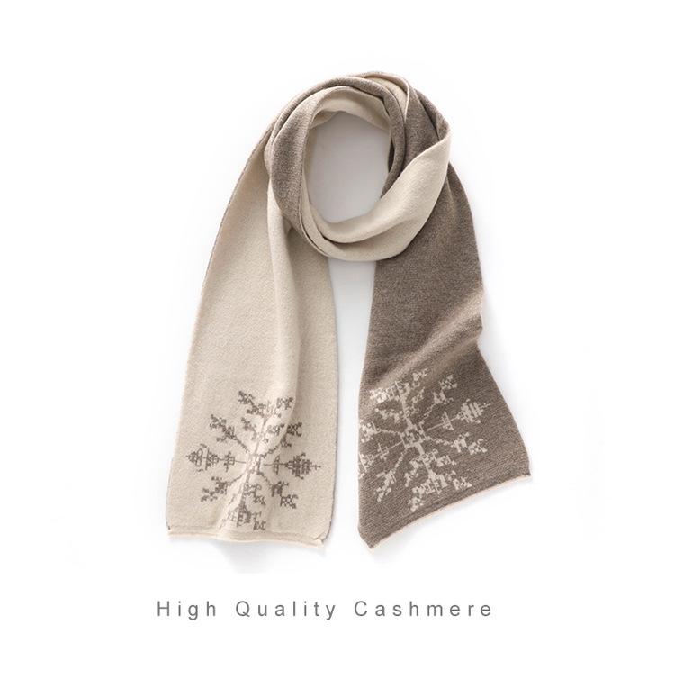 Unisex Kaschmirschal: Roter Colorblock Schneeflockenstrick, Warme dicke Wolle für den Winter