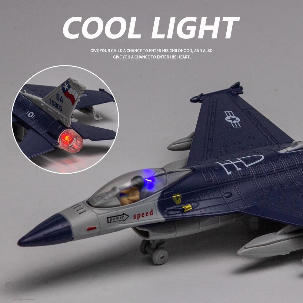 RUM1:60 Scale F16 Alloy Fighter Model Light & Sound effect Toys for Boys baby toys birthday gift toys kids toys car model car Boys toys model