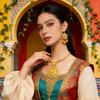 Ethnic Gold Plated Jewelry Set Thai Women Jewelry Suit Sweet Necklace Earrings Set  Wedding