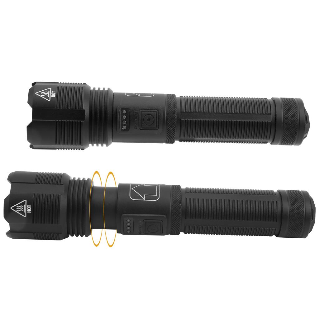 Flashlight Zoom Electric Quantity Display USB Rechargeable Strong Brightness Torch P70