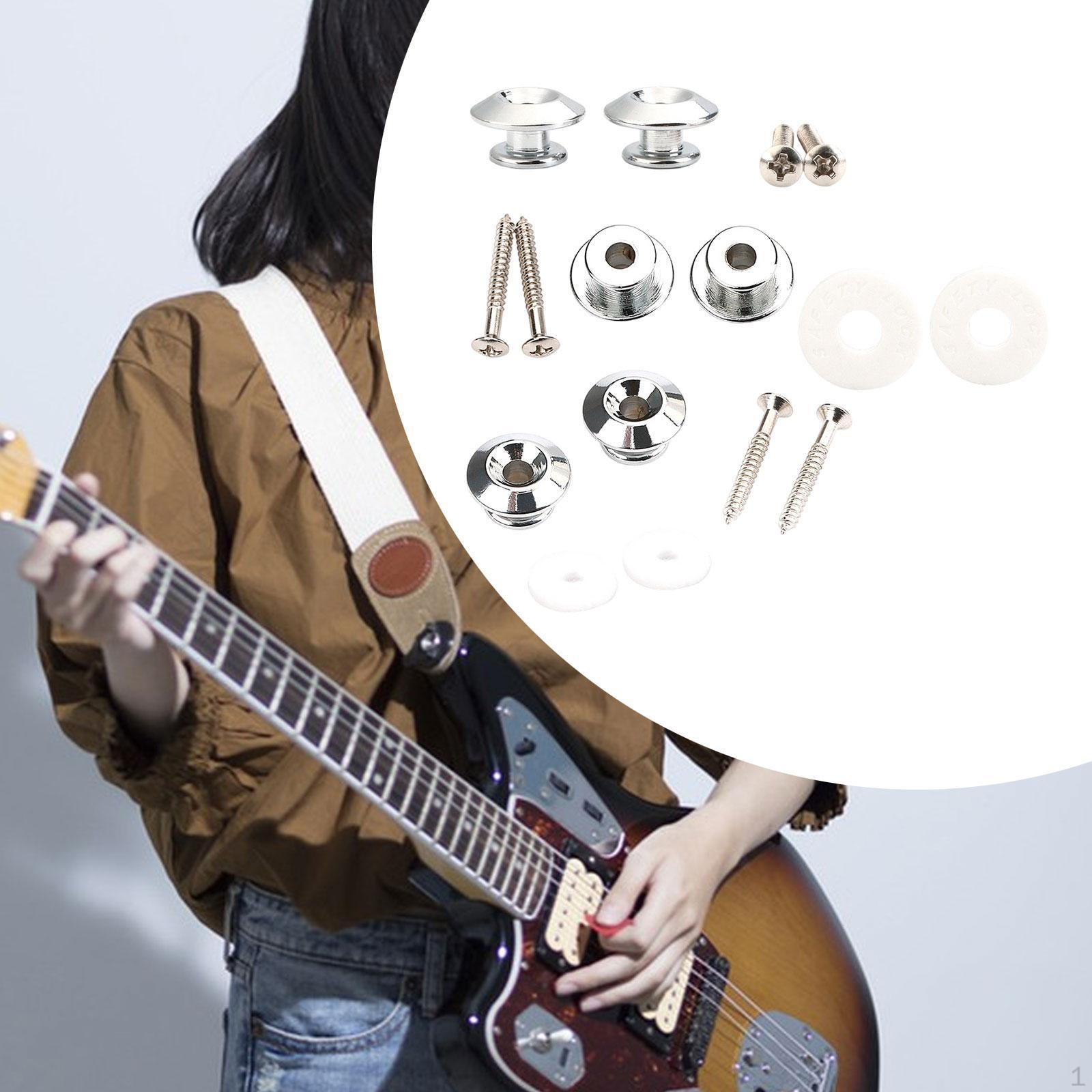

Кнопки для гітарного ременя Кінцеві штифти Мода Легка установка для електробасу Нековзні для практики Silver White
