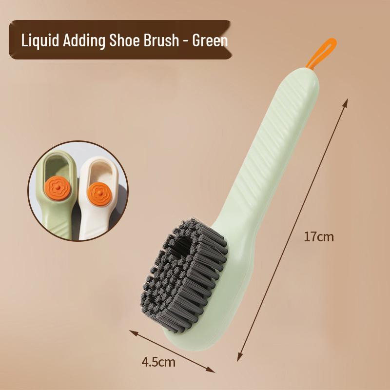 Multifunctional Liquid Dispensing Shoe and Clothes Brush - Gentle On Shoes, Press-Type Design for Easy Cleaning