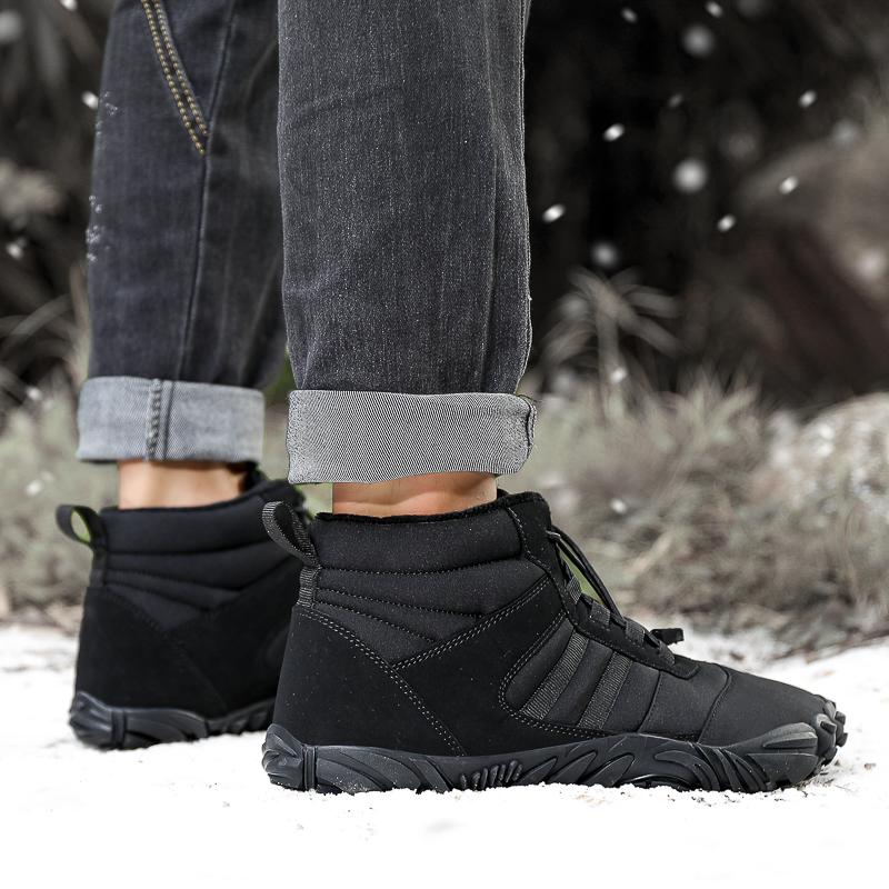 Warm Snow Boots Plush Cotton Shoes Non-slip Winter Outdoor Sneakers Ankle Boots Barefoot Walking Hiking Sports Shoes