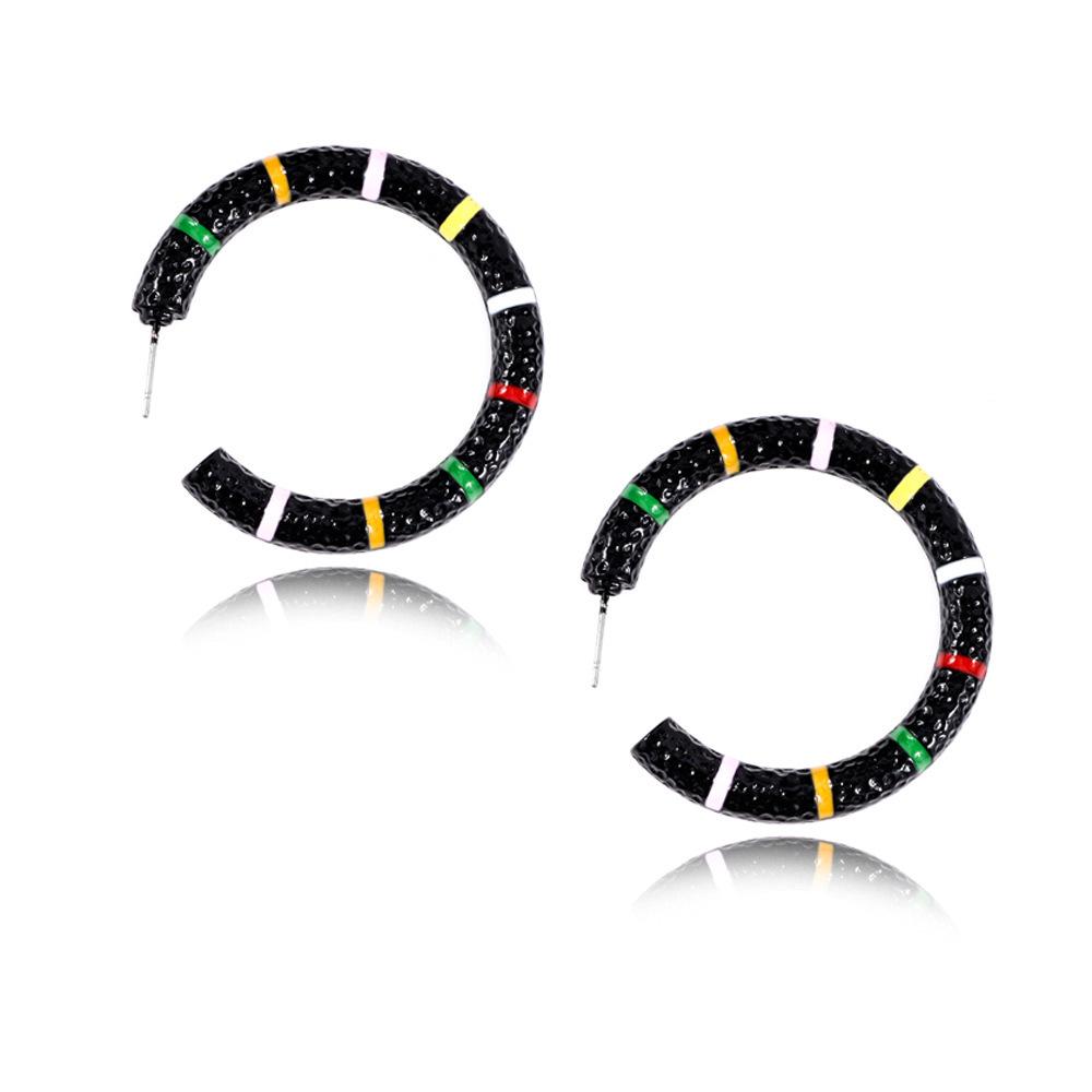 

Геометрические изысканные серьги-кольца различных цветов для женщин чёрный