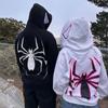 Y2k Spider Print Hoodies Women Men Hip Hop Zipper Long Sleeve Jacket Coats Autumn Winter Harajuku Casual Loose Hooded Sweatshirt