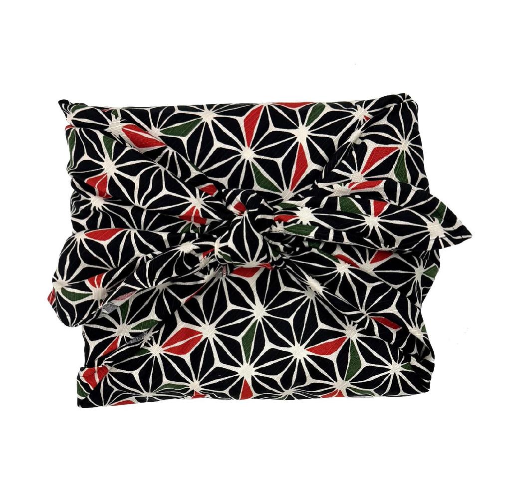 Hemp Leaf Furoshiki Cotton 3 Made in Japanese Pattern Matthew's (Wrapping Cloth), Thick, 100cm, Shantung, Widths, 100% Cotton, Japan, Large, (Black)