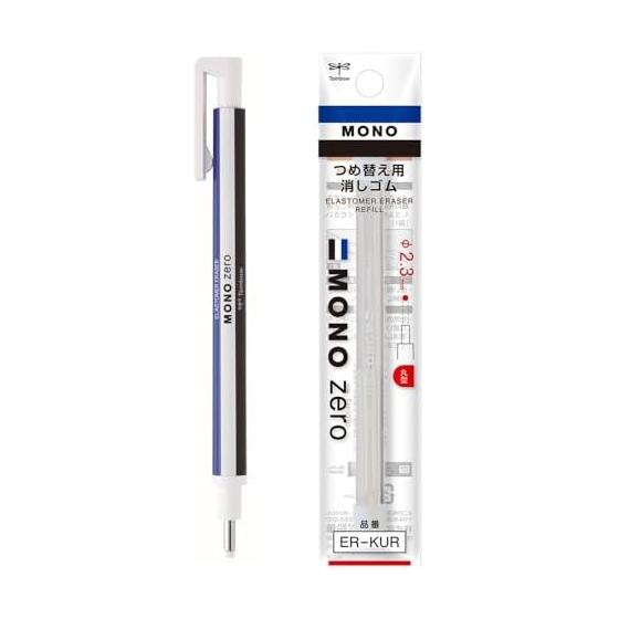 Tombow Pencil Eraser Pen Type MONO Mono Zero Round 2.3mm Diameter Body + Replacement Knock Type Holder Eraser JCB-232AZ