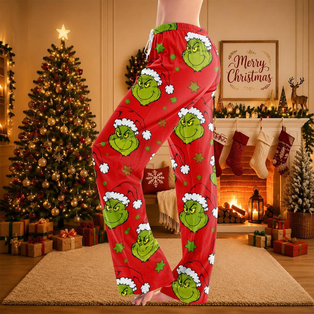 Women's Christmas Character Print Pants Casual Sleep Pants Without Pockets