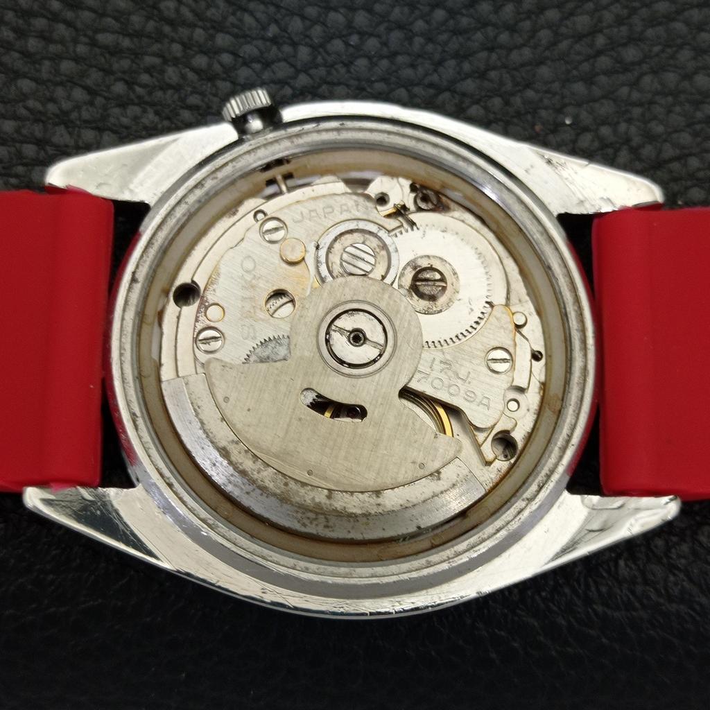 AUTOMATIC 7009A VINTAGE SEIKO 5 JAPAN MENS RED COLOR DIAL WATCH A701579-5 R206b-a701579