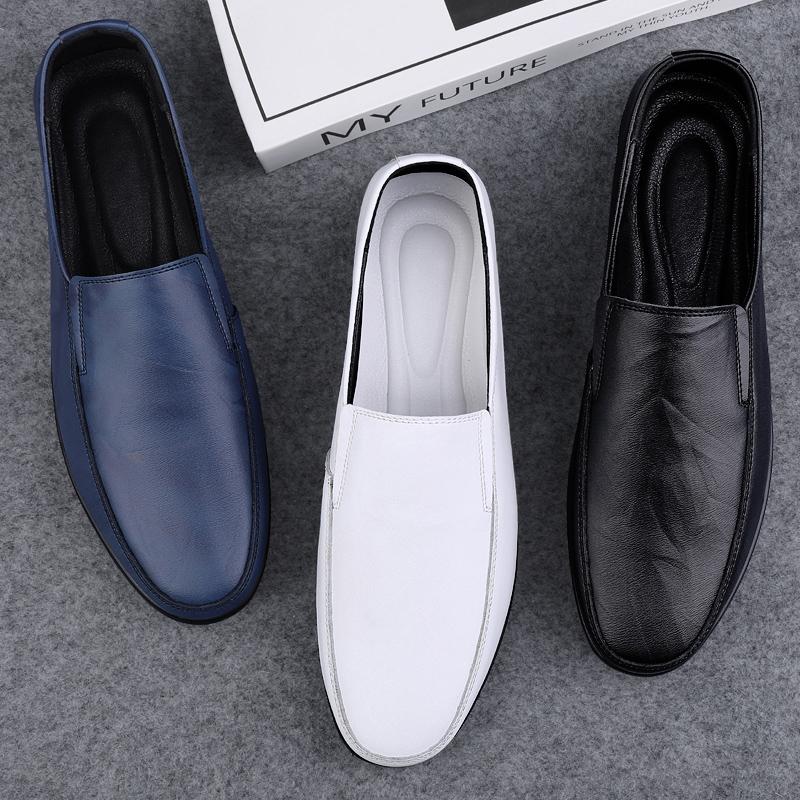 Golden Sapling Classics Mens Soft Leather Moccasins Black Loafers Male Business Leisure Boat Shoes Outdoor Daily Walking Shoe