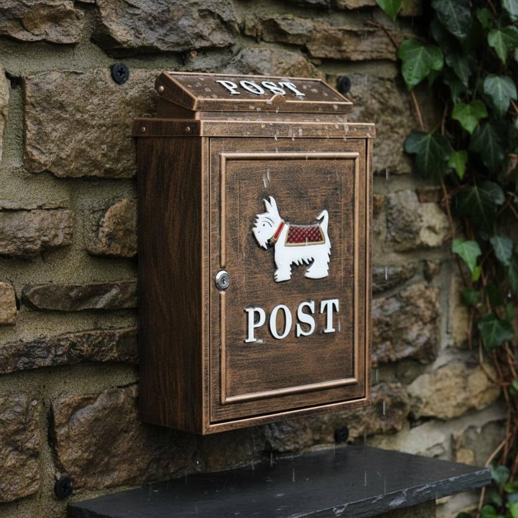 Large Weatherproof Outdoor Letterbox Aluminum Metal Post Box Decorative Mail