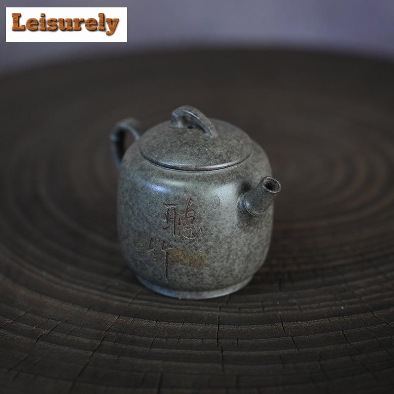 111ml Elegant Yixing Purple Clay Teapots Master Handmade Bamboo Pot Raw Ore Blooming Mud Kettle Zisha Tea Set Drinkware Supplies