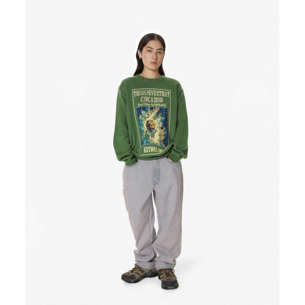 Thisisneverthat Basketball Hoop Knit Sweater Green