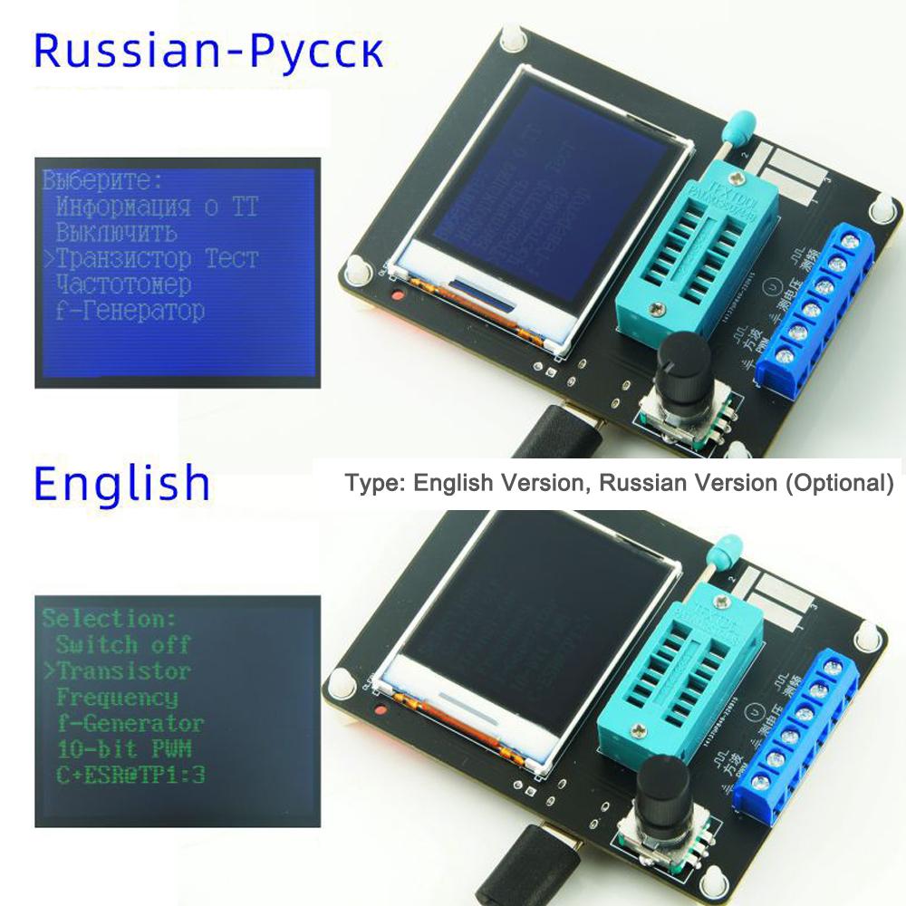 

GM328A Тестер компонентов транзисторного диода SMT 1,77-дюймовый TFT-дисплей Емкость ESR Частота напряжения