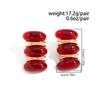 SHIXIN Creative Red Resin Acrylic Stud Earrings for Women Vintage Elliptical Geometric Piercing Earrings New Year Party Jewelry