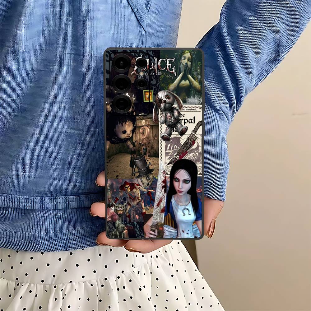 Horror Game A-Alice M-Madness R-Returns Phone Case For Samsung S 24 Fe 25 Ultra Plus 20 Lite 21 30 22 23 24 22 Ultra 5G Fundas
