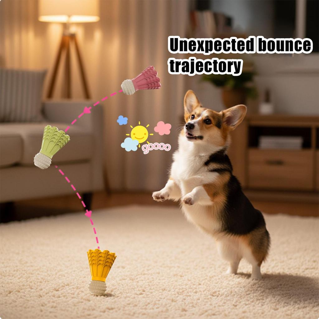 Dog Treat Dispenser Badminton Shape Fun Bouncing Feeder With Bell Dog Food Toy For Travel Pool Park Yard Bedroom Garden Indoor