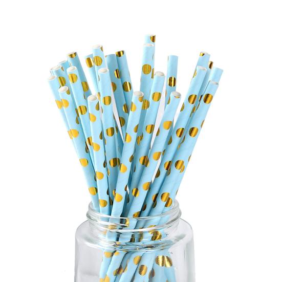 

25Pcs/Set Straw Disposable Solid Straight Lightweight Round Drinking Dots Printing Multifunctional Safe Bottles Cup Straws for Home Use синий