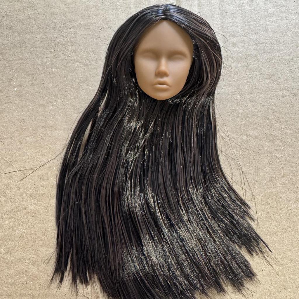 Vintage 1/6 Blank Face Doll Heads With Hair Fashion Doll Head Make Up Practice DIY Toy Parts Girls Birthday Gifts