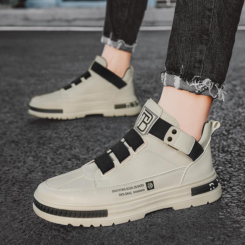 22 Autumn Youth Wear Waterproof Casual Leather Shoes Classic High-top Board Shoes