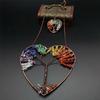 Dreamcatcher Double Heart Tree of Life Hanging Ornament Chakra Feng Shui Gemstones Spiritual Meditation Garden Home Decoration