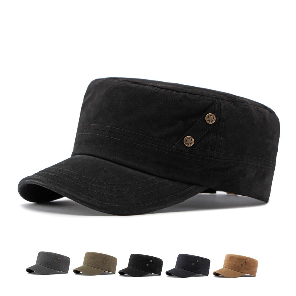 Cotton Flat Cap Men's Retro Five-pointed Star Spring Autumn Outdoor Sunshade Cap
