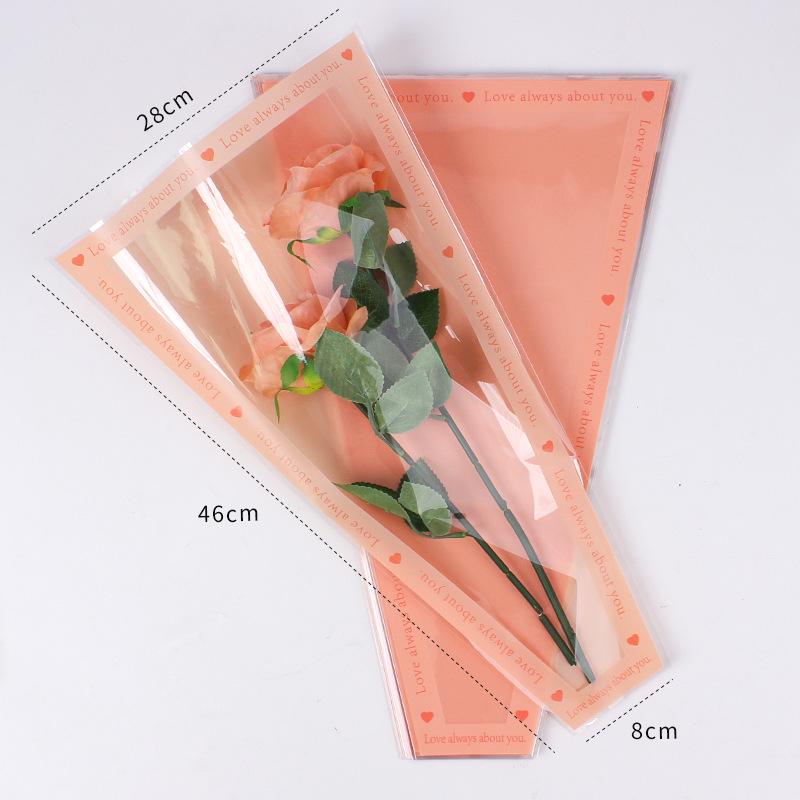 Sweet Heart Bouquet Floral Packaging - Transparent Fresh Flower Wrapper for Florists and Street Stalls