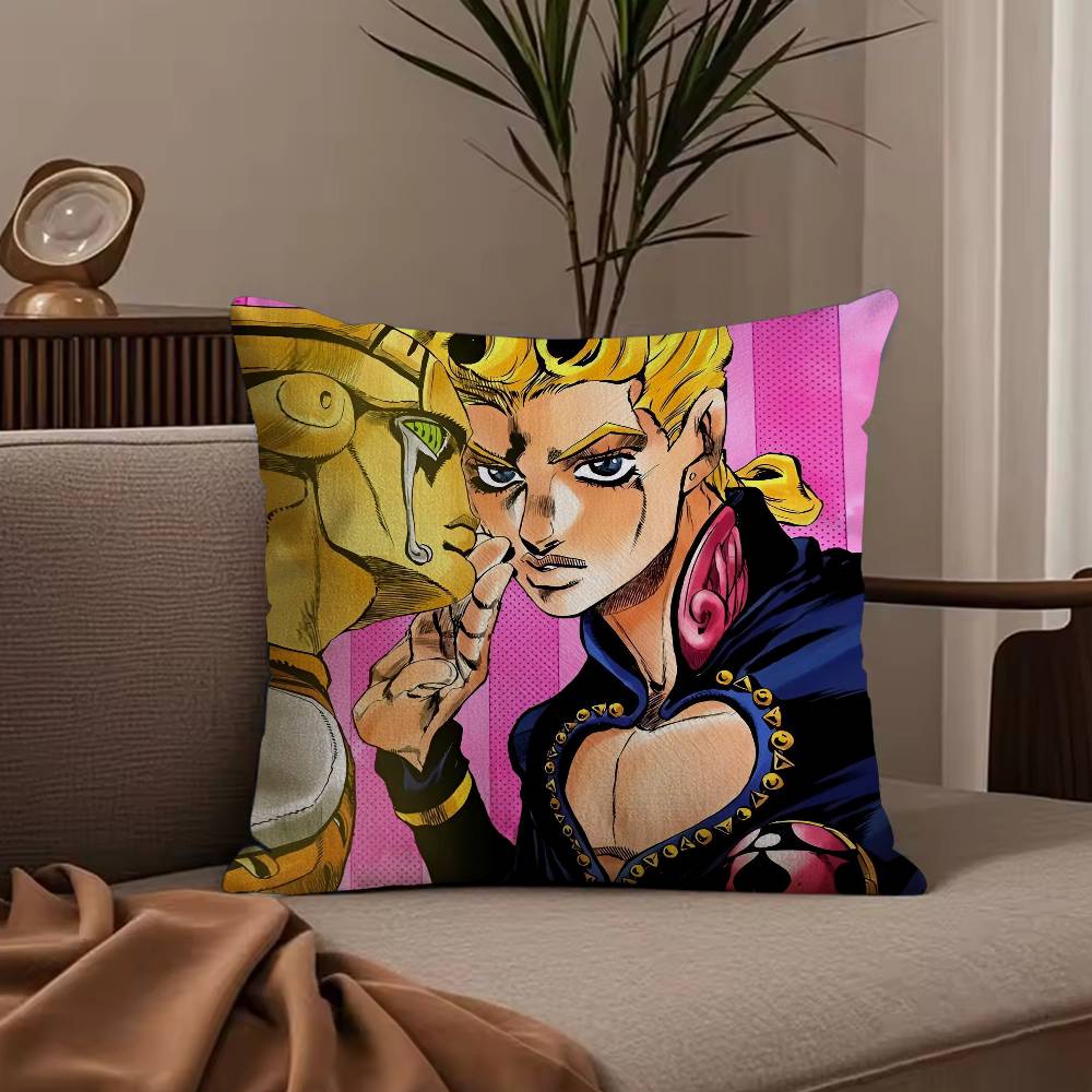 Anime j-jojo family Pillow Case Anti-dustmite Pillowcase Invisible zipper silky short plush Sofa cushion cover