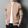 New Knitted Cardigan for Men's Outer Wear Spring and Autumn Knitted Sweater Jacket for Men Stand Collar Casual Men's Sweater Zipper