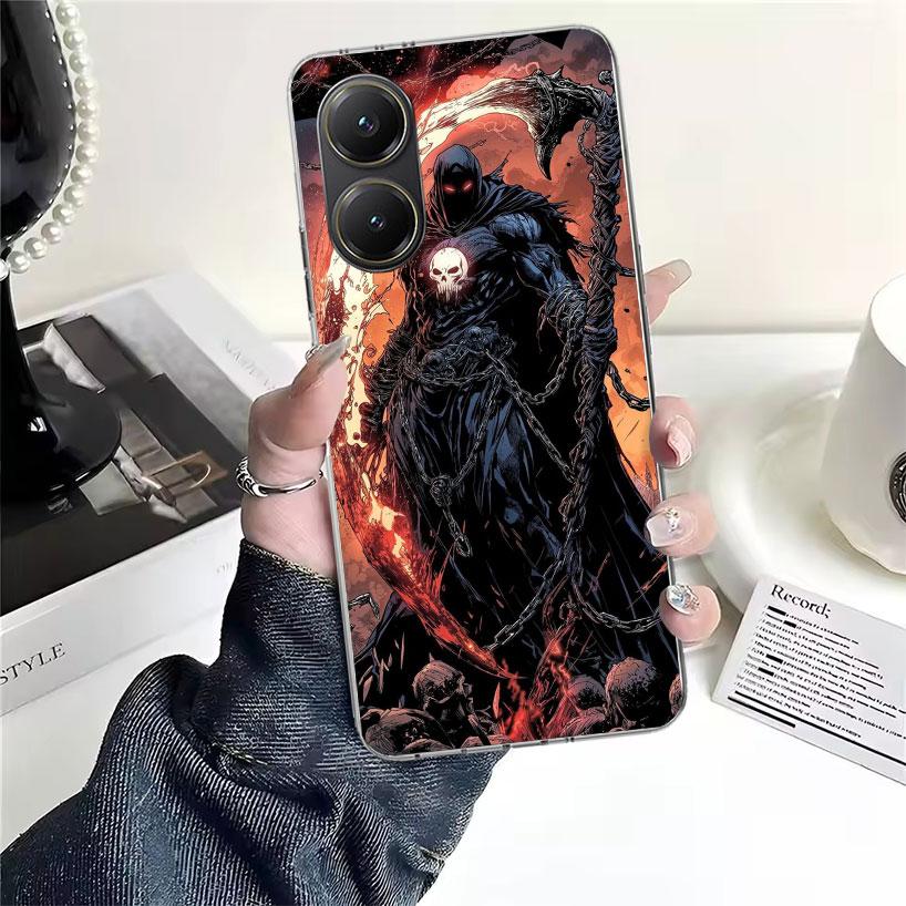 Death Grim Reaper Skull Scythe Soft Phone Case For Xiaomi Redmi 15C 15 13C 13 Poco X5 X6 X7 F7 Ultra M7 12C 12 10 10C 9C 9A 9T 9