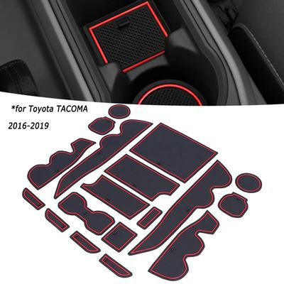 For Toyota TACOMA 2016- Car Anti-slip Gate Groove Mat Non-Slip Door Slot Pocket Pad Auto Part Car Interior Accessories