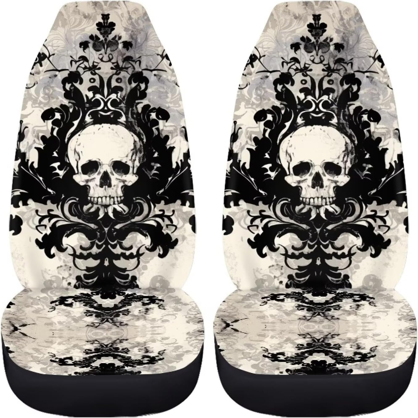

Готические Чехлы на Сиденья с Черепами Защитники Передних Сидений Автомобильные Чехлы на Сиденья для Легковых Автомобилей Грузовиков и Внедорожников Комплект из 2 Авто